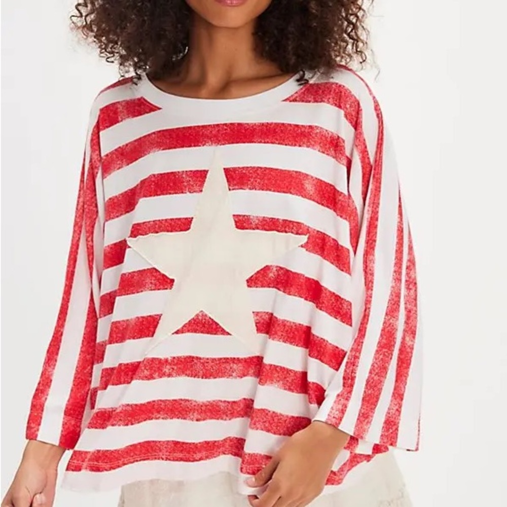 NWT Free People x Ragabond Studio Stripe Tee - Picture 3 of 5